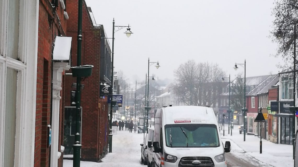 Deep snow in The High Street